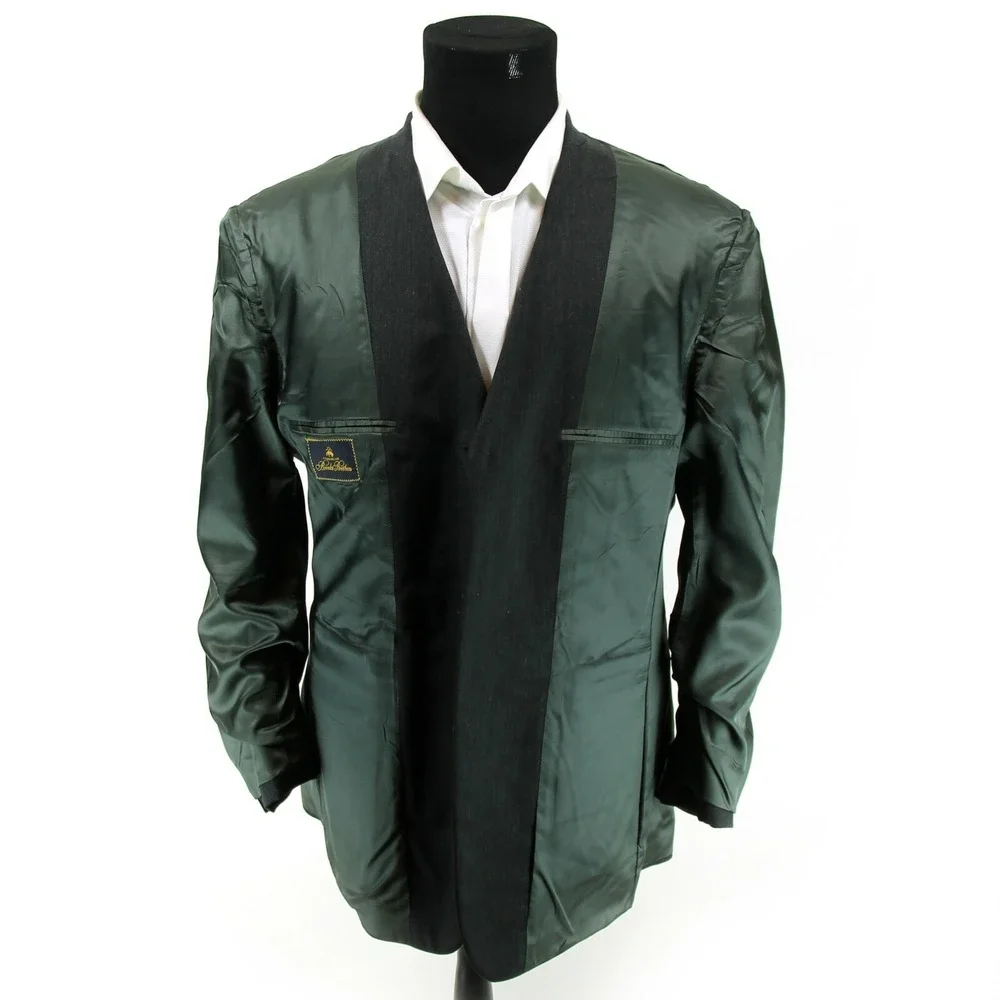 Brooks Brothers 3 Btn Suit Jacket Mens Sz 42 Regular Black Dual Vent Herringbone